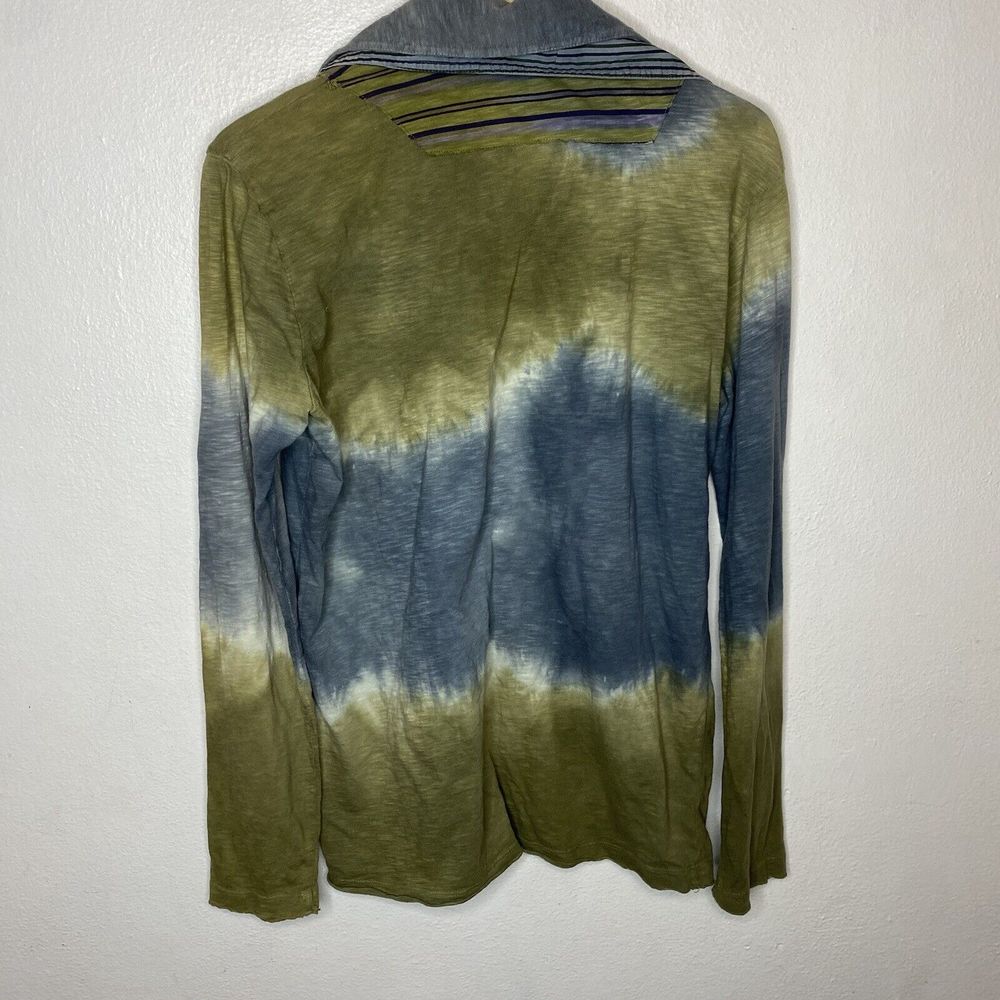 Custo Barcelona Long Sleeve Green Blue Collared Button Front Shirt Mens Medium - Picture 8 of 15